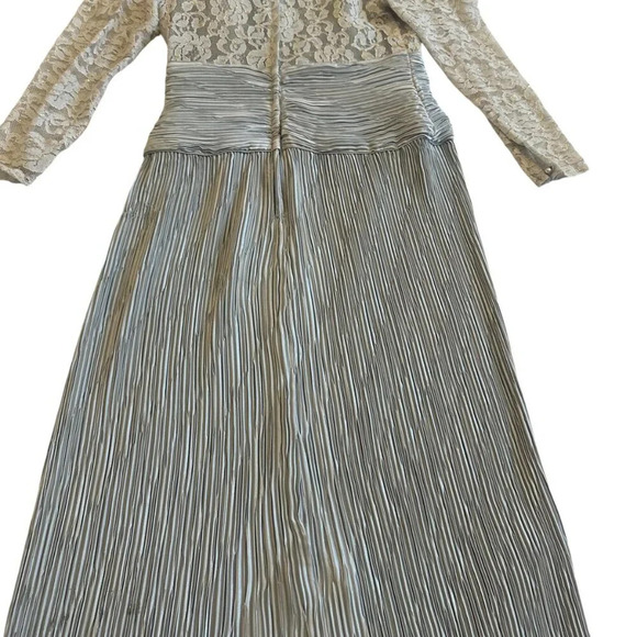 Ricki Lang For Nuit Vintage 1970s Lace Sheer Dress Pleated Size Large Women's - Picture 12 of 15